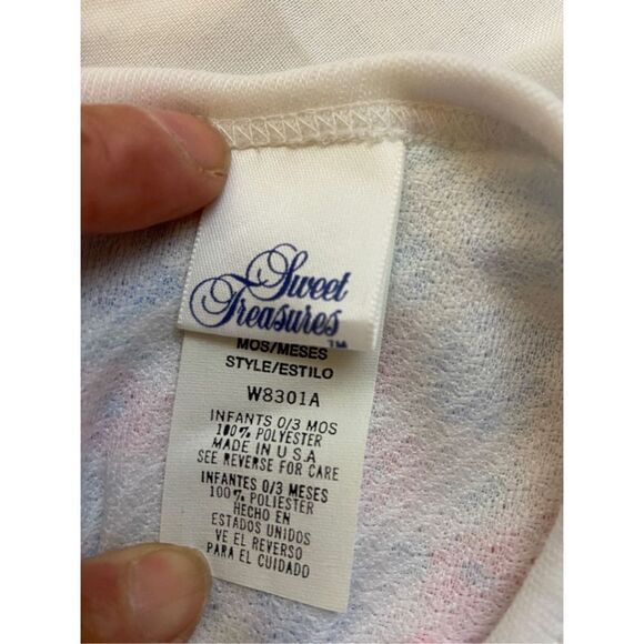 Sweet treasure romper 0/3m pink blue new Made in USA - Picture 5 of 5